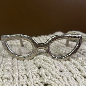 Sagebrush Home Abstract Cat Eye Spectacles Metal Sculpture